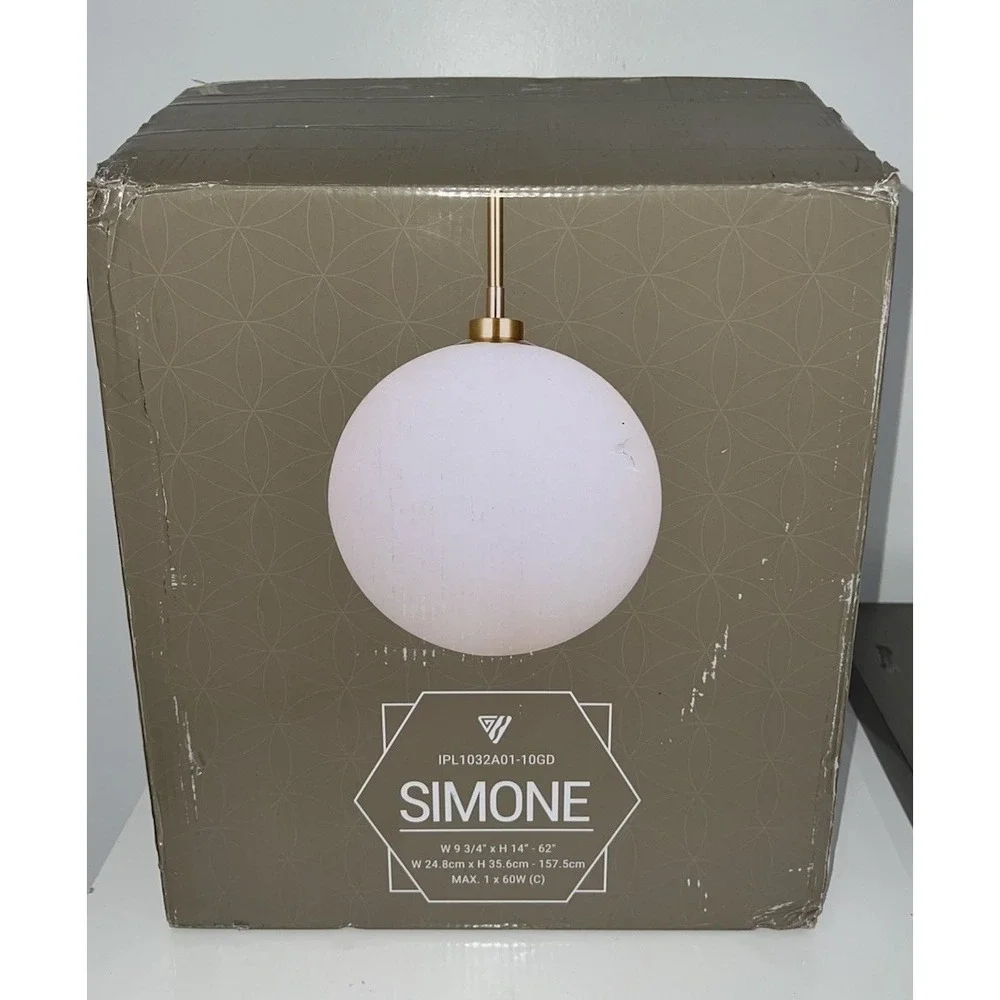 (20)Light, Gold Finish with Flat Opal Glass Shade, Adjustable Rod, (new)